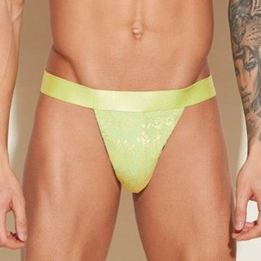 Cosabella Luxury Italian Men's Lace Jock Strap Designer Underwear Chakra Green